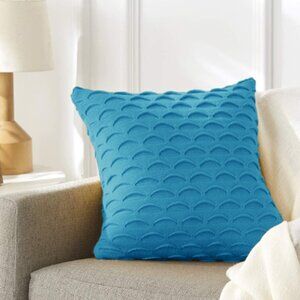 SOGA 2X 45cm Scalloped Wave Pillowcase (Turquoise Blue)